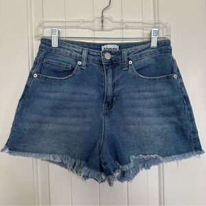 Abound Blue Jean Shorts Distressed Frayed Hem